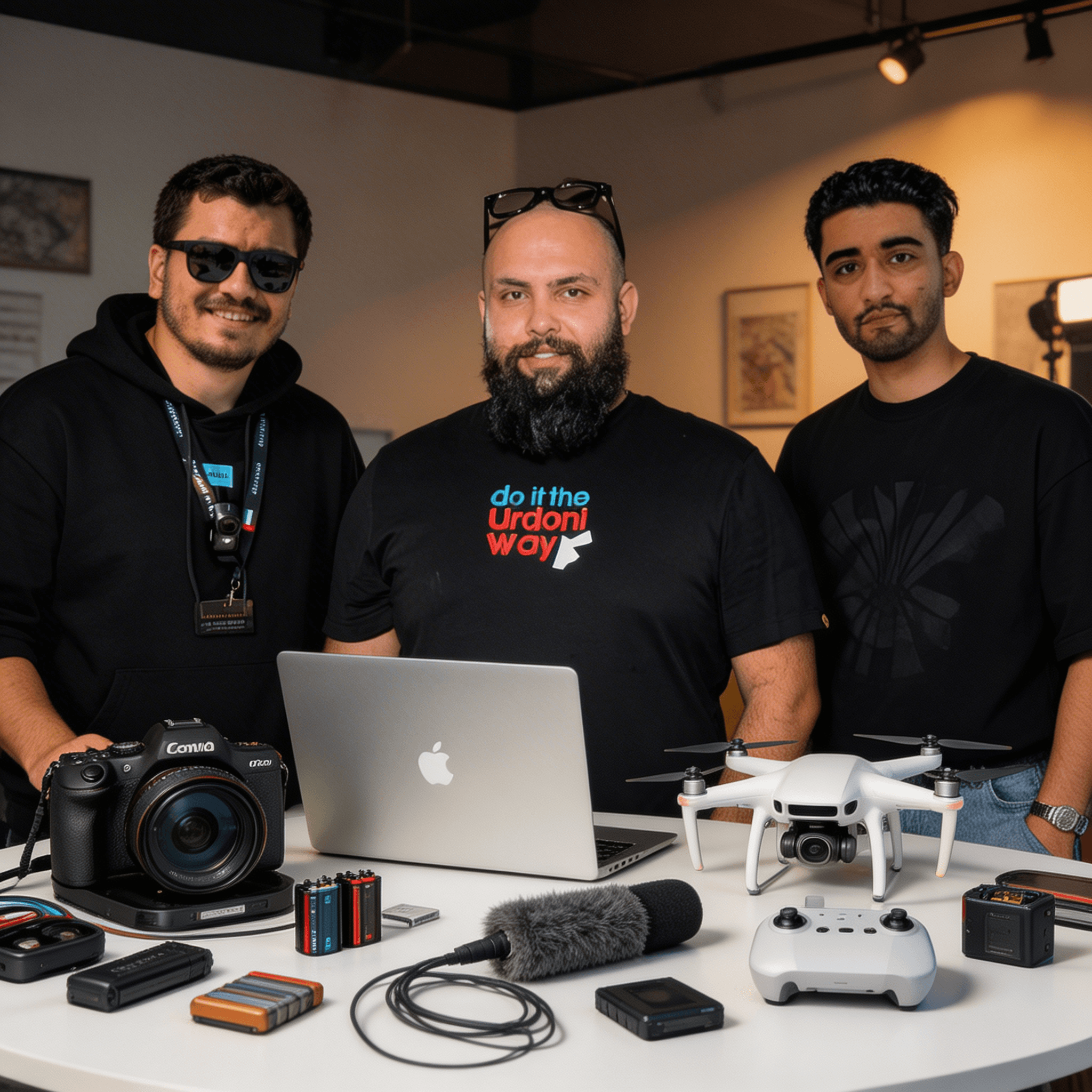 The Tuned In Motion crew working in the garage